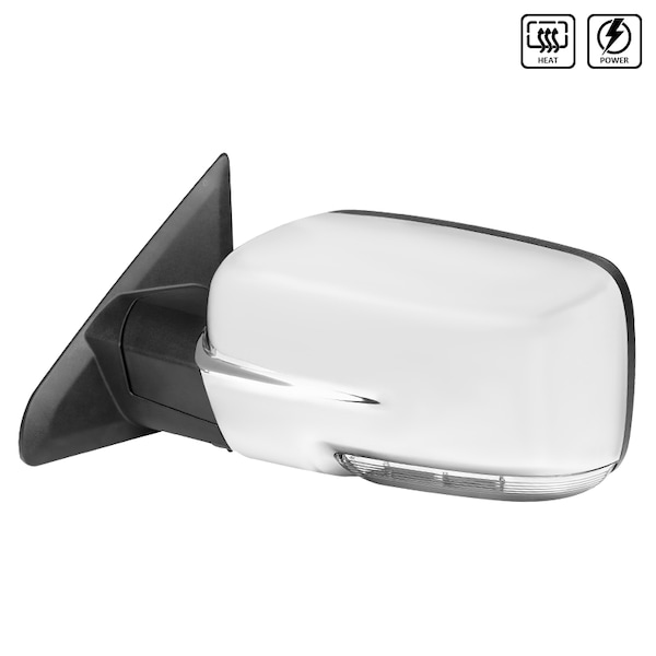 Spec-D Tuning Dodge Ram Left Towing Mirror Power Heated- Chrome 09-12 RMV-RAM09CHP-FS-L - main